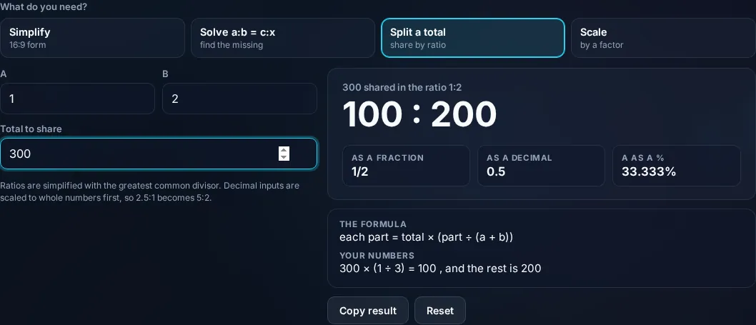 Solving a proportion and scaling a ratio with working.