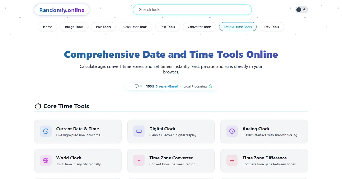 Free Date & Time Tools Online - Clocks & Calculators