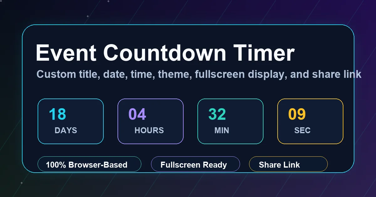 Event Countdown Timer - Free Shareable Countdown