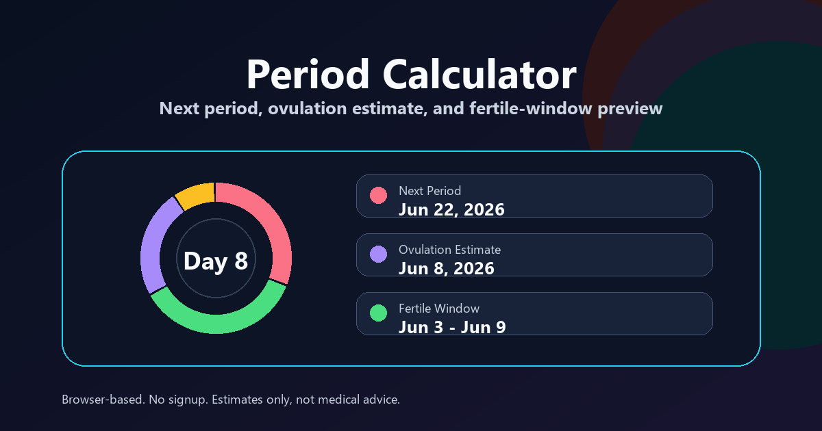 Math Period Range Period Calculator - Next Period & Fertile Window