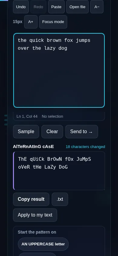 Making alternating mocking text on a phone, no app installed.
