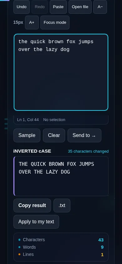 Swapping text case on a phone, no app installed.
