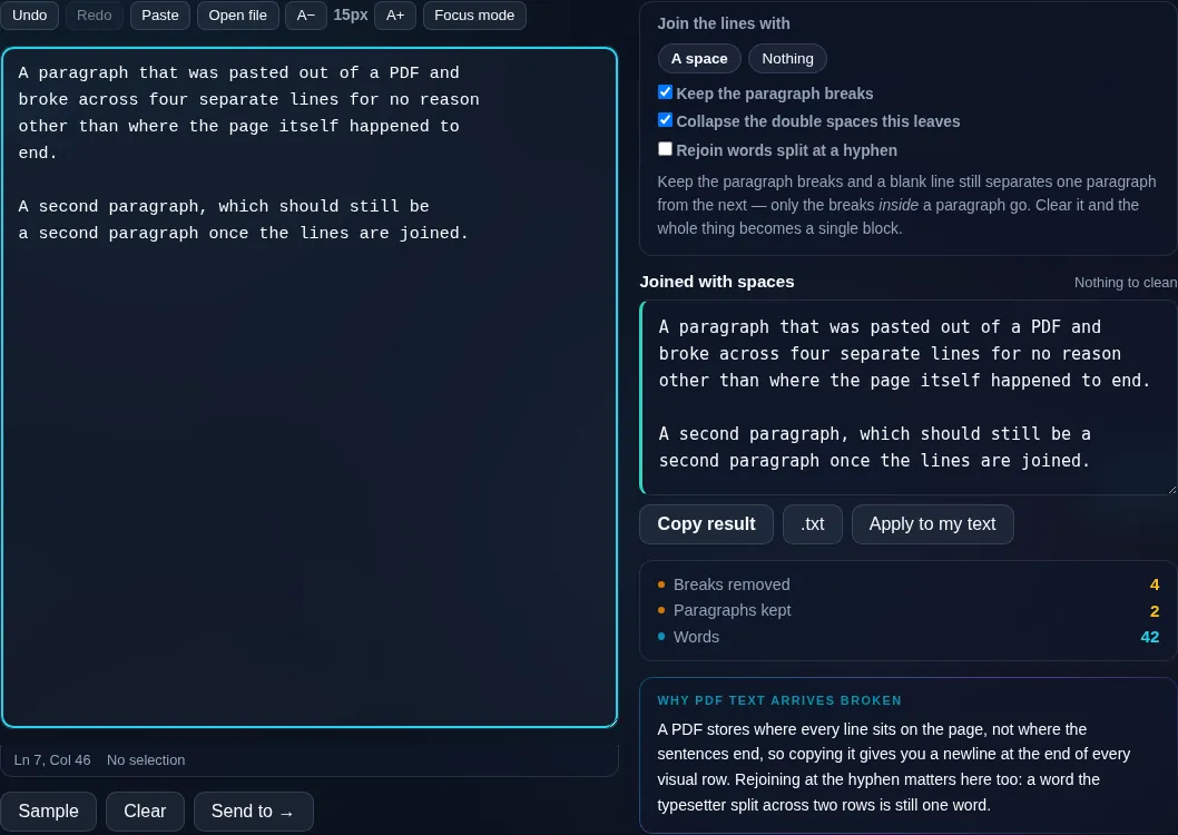 Text with line breaks removed but paragraphs kept.