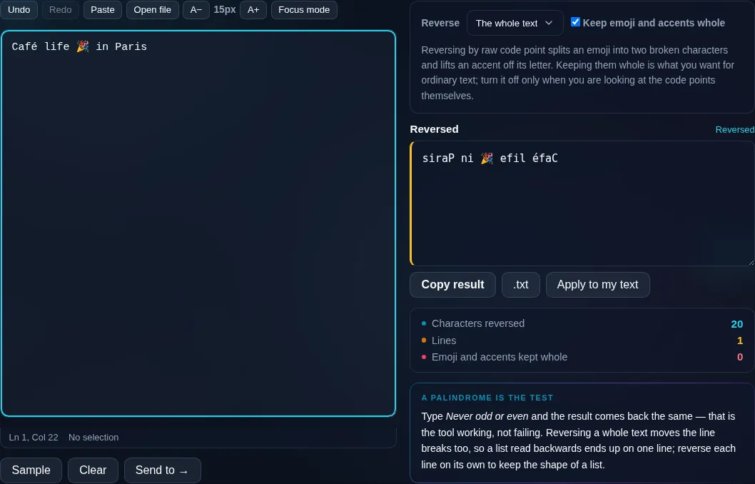 Reverse Text writing text backwards in the browser.